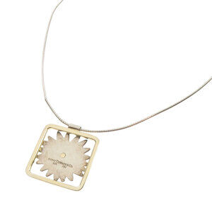 Tiffany Co Flower Motif Necklace Silver Yellow Gold